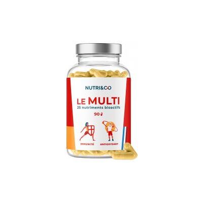 Nutri&Co Le Multi 25 Nutriments - Complément multivitaminé pour l'immunité - Publicité Nutri&Co Le Multi 25 Nutriments - Complément multivitaminé pour l'immunité - Publicité
