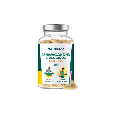 Nutri&Co Ashwagandha KSM-66 Bio Stress Sommeil Musculation 120 Gélules - Publicité Nutri&Co Ashwagandha KSM-66 Bio Stress Sommeil Musculation 120 Gélules - Publicité