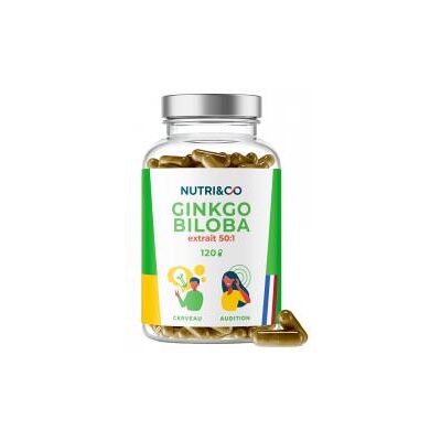 Nutri&Co Ginkgo Biloba 120 Gélules - Pot 120 gélules - Publicité Nutri&Co Ginkgo Biloba 120 Gélules - Pot 120 gélules - Publicité