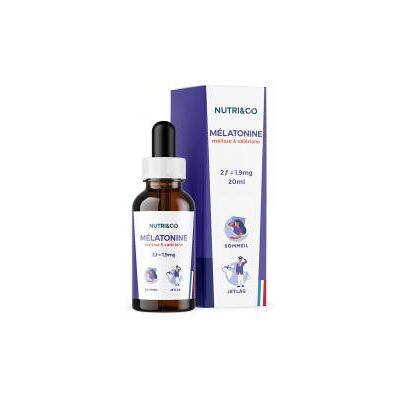 Nutri&Co Mélatonine Sommeil 20ml - Flacon compte gouttes - Publicité Nutri&Co Mélatonine Sommeil 20ml - Flacon compte gouttes - Publicité