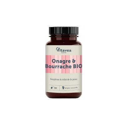 Vitavea Onagre et Bourrache Bio 30 Gélules - Complément Alimentaire - Publicité Vitavea Onagre et Bourrache Bio 30 Gélules - Complément Alimentaire - Publicité