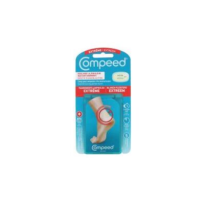 Marque Compeed Modèle - Traitement hydrocolloïde pour le pied - 5 pansements - Publicité Marque Compeed Modèle - Traitement hydrocolloïde pour le pied - 5 pansements - Publicité