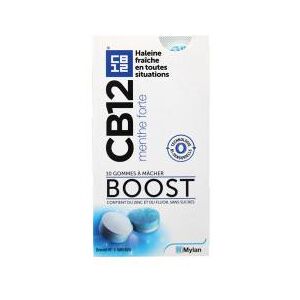 Cb12 Boost Chewing Gum Ss Sucre B/10 - Boîte 10 gommes à mâcher