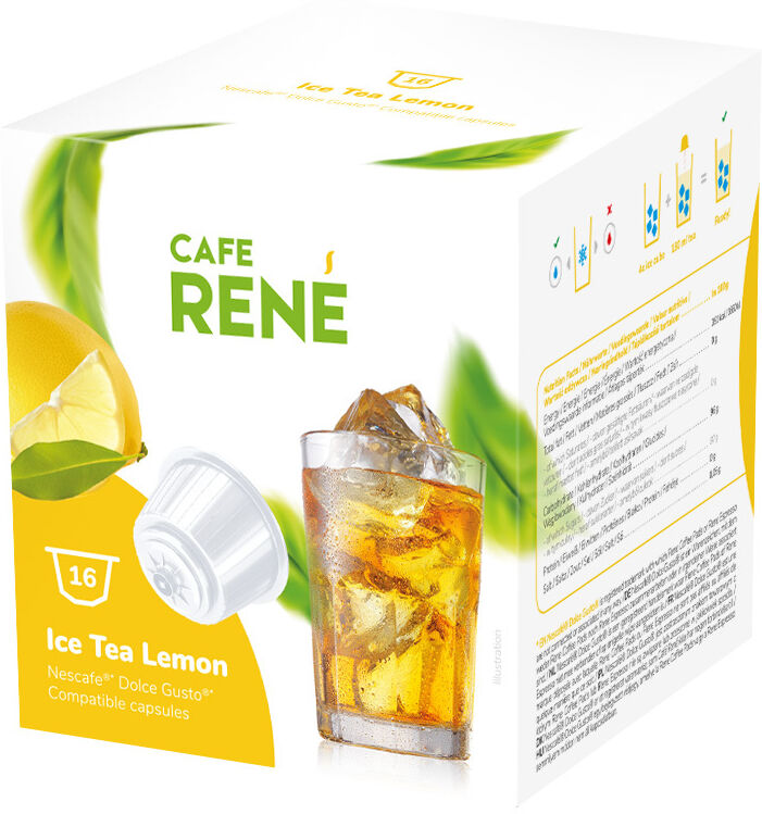 Café René Lemon Ice Tea  pour Dolce Gusto. 16 Capsules