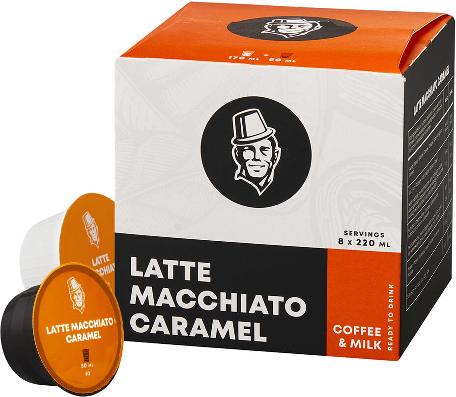 Kaffekapslen Latte Macchiato Caramel pour Dolce Gusto. 16 Capsules