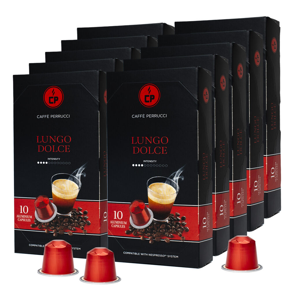 Caffé Perrucci Lungo Dolce - Caffé Perrucci pour Nespresso. 100 Capsules