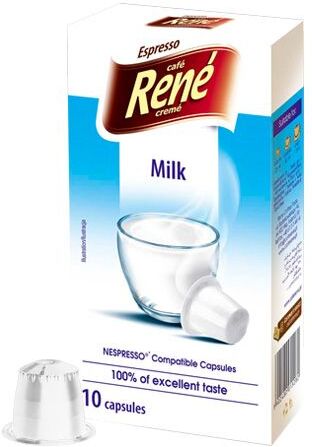 Café René Lait pour Nespresso. 10 Capsules