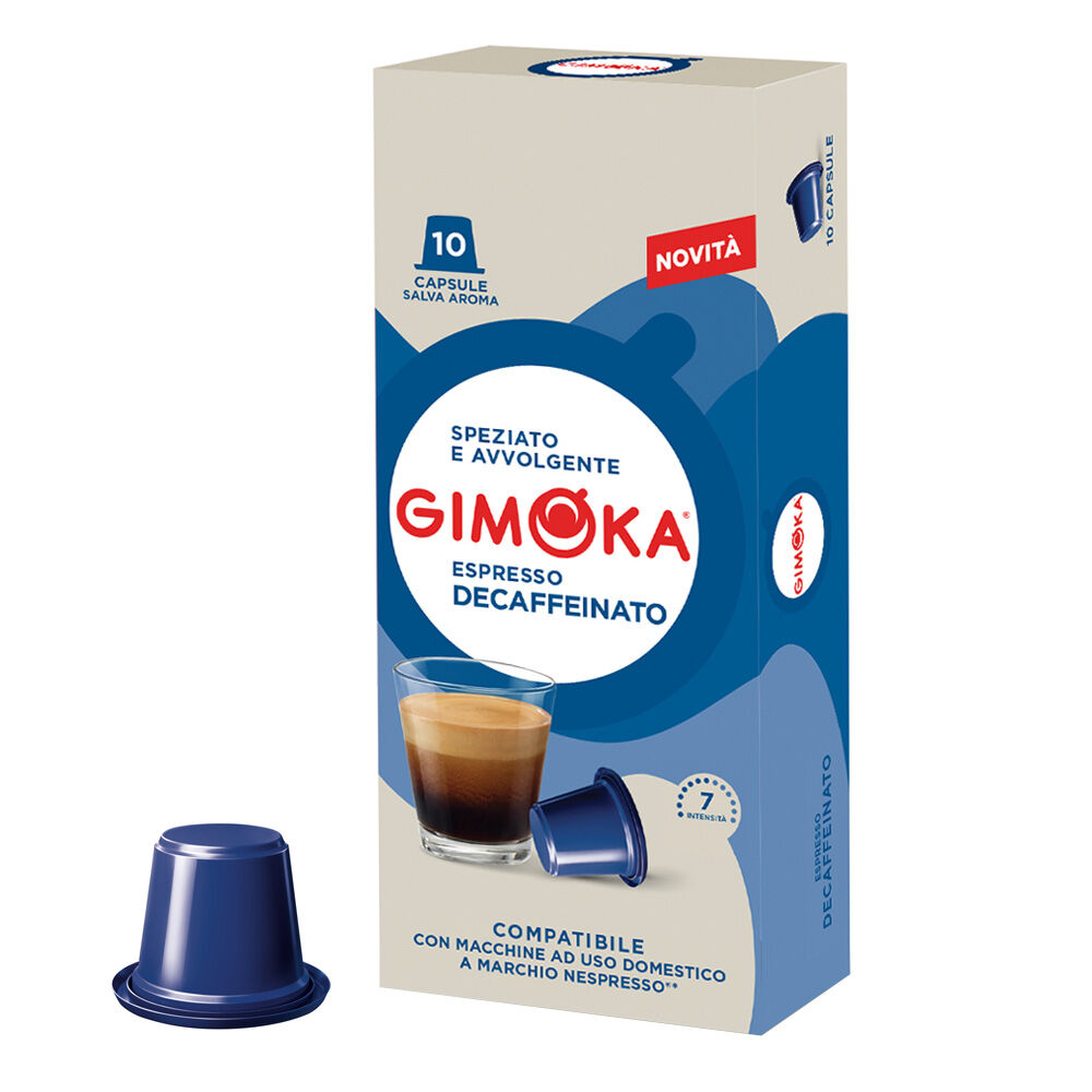 Nespresso Gimoka Espresso Décaféiné pour Nespresso. 10 Capsules