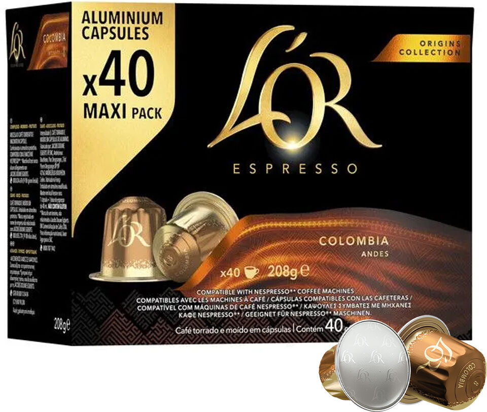 L'OR Colombia  pour Nespresso. 40 Capsules