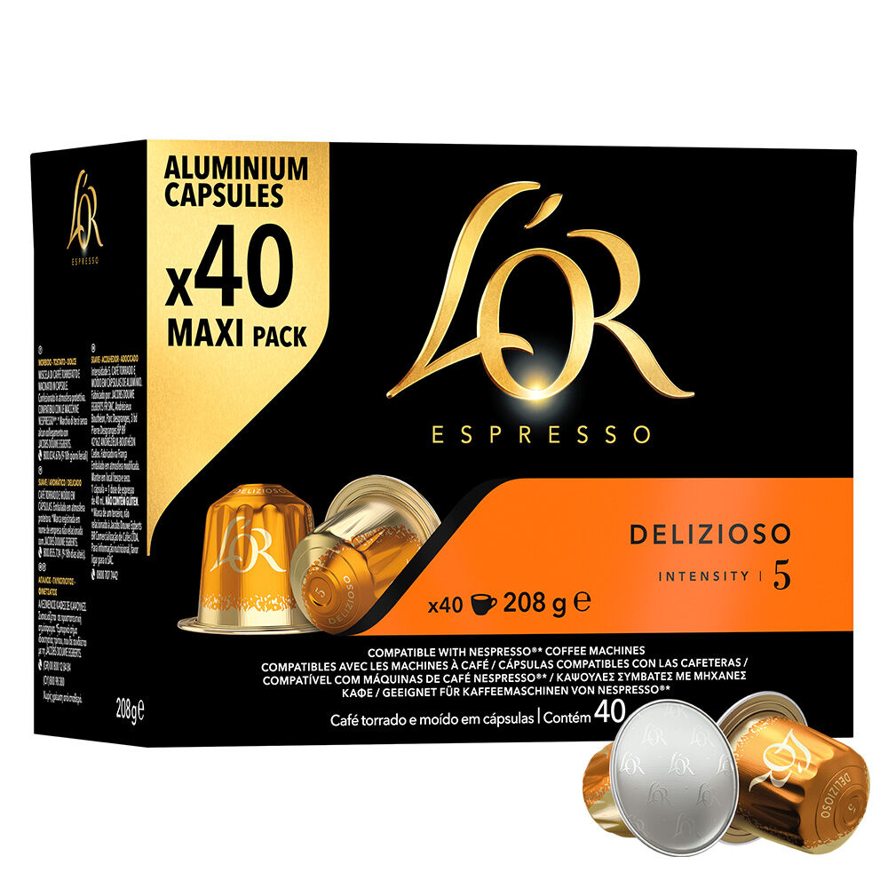 Nespresso L'OR Delizioso Maxi pack  pour Nespresso. 40 Capsules