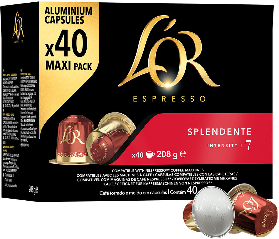 L'OR Splendente Maxi pack pour Nespresso. 40 Capsules