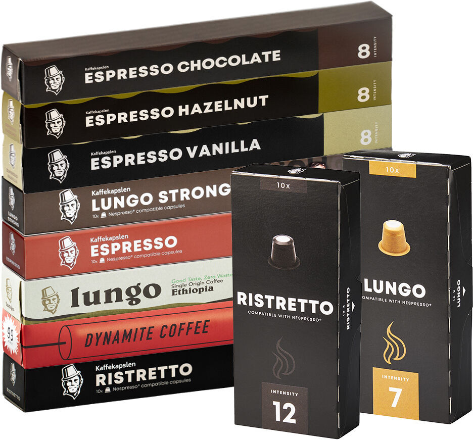 Kaffekapslen Tasting mix  pour Nespresso. 100 Capsules