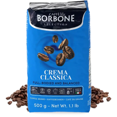 500g Crema Classica Caffè Borbone Grains de café - Noir - Meilleur café - Pas cher - Publicité 500g Crema Classica Caffè Borbone Grains de café - Noir - Meilleur café - Pas cher - Publicité