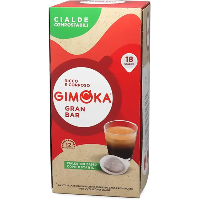 Gimoka Marque Gran Bar E.S.E. Capsules de Café - Espresso Fort - Publicité Gimoka Marque Gran Bar E.S.E. Capsules de Café - Espresso Fort - Publicité