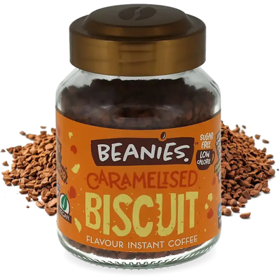 Beanies Biscuit au caramel - 50 g café soluble - Publicité Beanies Biscuit au caramel - 50 g café soluble - Publicité