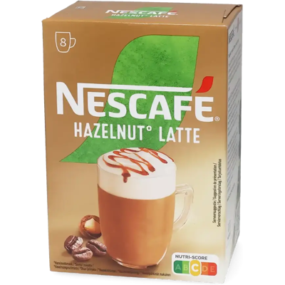 Nescafé Hazelnut Latte - 8 sachets de café soluble - Publicité Nescafé Hazelnut Latte - 8 sachets de café soluble - Publicité