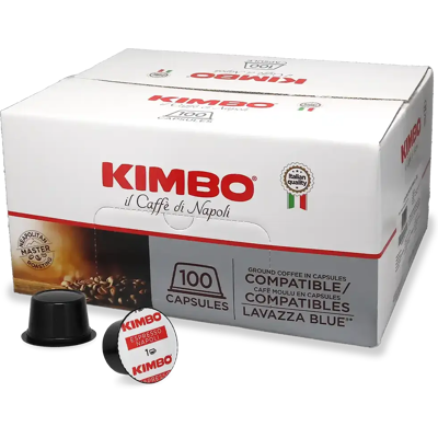 Kimbo Espresso Napoli - 100 Capsules de café pour Lavazza Blue - Espresso - Compatible Lavazza Blue - Publicité Kimbo Espresso Napoli - 100 Capsules de café pour Lavazza Blue - Espresso - Compatible Lavazza Blue - Publicité