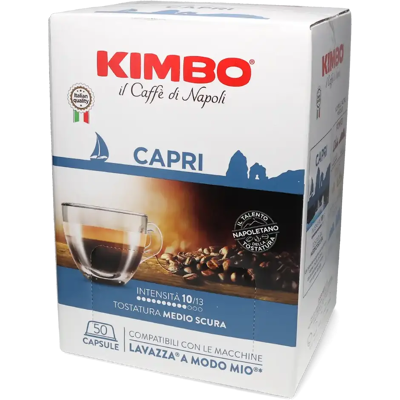 Mitac Kimbo Capri - 50 Capsules de café pour Lavazza A Modo Mio - Café noir - Café Vanille - Compatible Lavazza A Modo Mio - Publicité Mitac Kimbo Capri - 50 Capsules de café pour Lavazza A Modo Mio - Café noir - Café Vanille - Compatible Lavazza A Modo Mio - Publicité