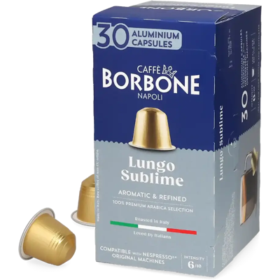 Caffè Borbone Lungo Sublime - 30 Capsules de café pour Nespresso® - Café Chocolat - Compatible Nespresso® - Publicité Caffè Borbone Lungo Sublime - 30 Capsules de café pour Nespresso® - Café Chocolat - Compatible Nespresso® - Publicité