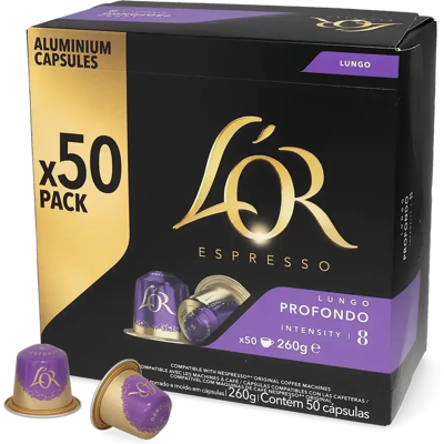 L'Or Espresso Lungo Profondo - 50 Capsules Rose - Publicité L'Or Espresso Lungo Profondo - 50 Capsules Rose - Publicité