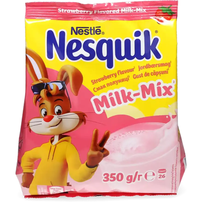 Nestlé Strawberry Milk-Mix - 350 g - Publicité Nestlé Strawberry Milk-Mix - 350 g - Publicité