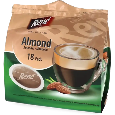 Café René Amande - 18 Dosettes de café pour Senseo - Americano - Café Amande - Compatible Senseo - Publicité Café René Amande - 18 Dosettes de café pour Senseo - Americano - Café Amande - Compatible Senseo - Publicité