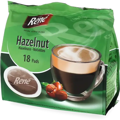 Café René Noisette - 18 Dosettes de café pour Senseo - Americano - Café Noisette - Compatible Senseo - Publicité Café René Noisette - 18 Dosettes de café pour Senseo - Americano - Café Noisette - Compatible Senseo - Publicité