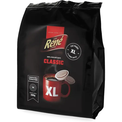 Café René Classic (Grande Tasse) - 20 Dosettes de café pour Senseo - Grande - Compatible Senseo - Publicité Café René Classic (Grande Tasse) - 20 Dosettes de café pour Senseo - Grande - Compatible Senseo - Publicité