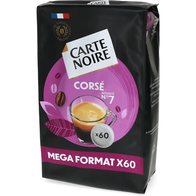 Carte Noire - Dosettes corsé n°7 - 60 dosettes - Rouge - Coffee pods - Publicité Carte Noire - Dosettes corsé n°7 - 60 dosettes - Rouge - Coffee pods - Publicité