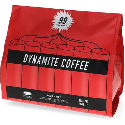 Kaffekapslen Dynamite Coffee - 18 Dosettes de café pour Senseo - Americano - Compatible Senseo - Publicité Kaffekapslen Dynamite Coffee - 18 Dosettes de café pour Senseo - Americano - Compatible Senseo - Publicité