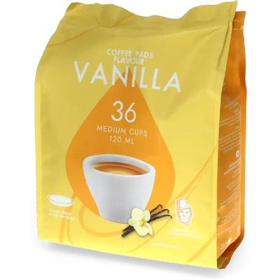 Kaffekapslen Vanille - 36 Dosettes de café pour Senseo - Americano - Café Vanille - Compatible Senseo - Publicité Kaffekapslen Vanille - 36 Dosettes de café pour Senseo - Americano - Café Vanille - Compatible Senseo - Publicité
