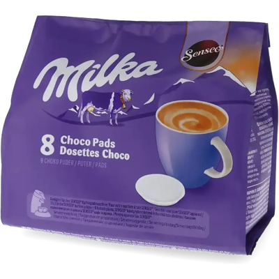 Pods de Chocolat Chaud Milka - 8 Sachets - Publicité Pods de Chocolat Chaud Milka - 8 Sachets - Publicité