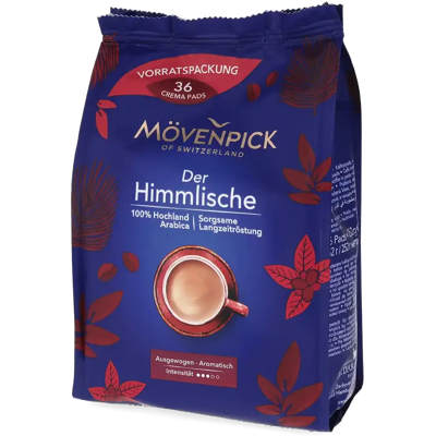 Mövenpick Der Himmlische - 36 Dosettes de café pour Senseo - Compatible Senseo - Publicité Mövenpick Der Himmlische - 36 Dosettes de café pour Senseo - Compatible Senseo - Publicité