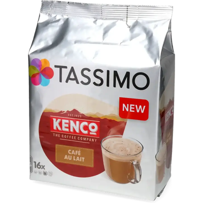 Kenco Café au Lait - 16 Capsules de café pour Tassimo - Café au lait - Café Caramel - Compatible Tassimo - Publicité Kenco Café au Lait - 16 Capsules de café pour Tassimo - Café au lait - Café Caramel - Compatible Tassimo - Publicité