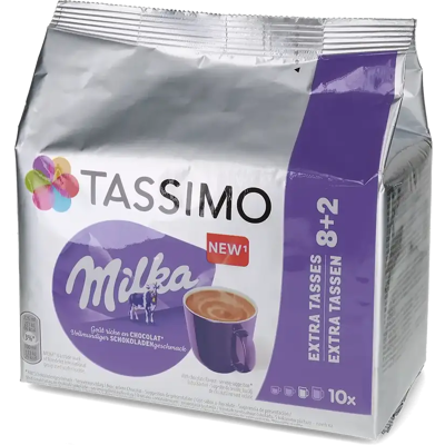 Milka Boisson de cacao - 10 Capsules de chocolat chaud pour Tassimo - Compatible Tassimo - Publicité Milka Boisson de cacao - 10 Capsules de chocolat chaud pour Tassimo - Compatible Tassimo - Publicité