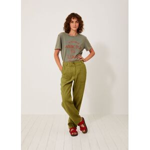 PANTALON HUGUES En lin OLIVE 34,36,38,40,42