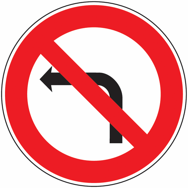 Panneau PVC Interdiction de tourner à gauche
