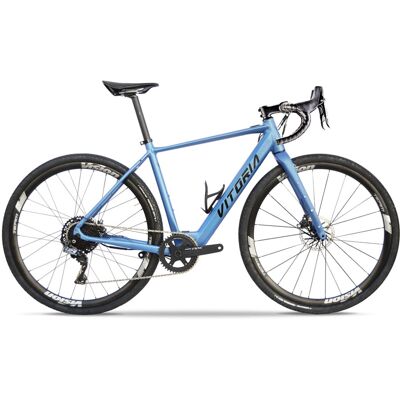 Vélo Électrique Gravel Vitoria e-Nyx Hybrid Bleu - Publicité Vélo Électrique Gravel Vitoria e-Nyx Hybrid Bleu - Publicité