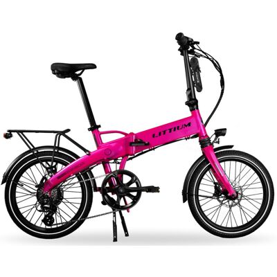 Vélo électrique pliant Littium Ibiza Rainbow Rose - Publicité Vélo électrique pliant Littium Ibiza Rainbow Rose - Publicité