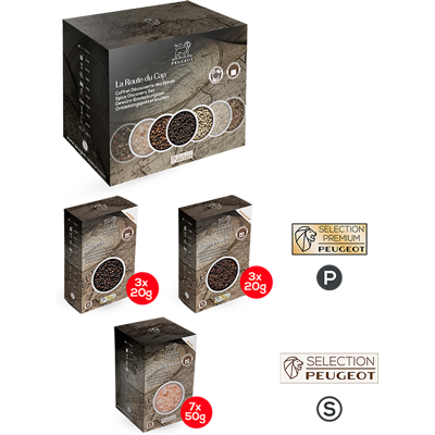 Peugeot - Pack Poivres et Sel Premium Multipack Mix Premium - 60g Poivre de Kampot - Publicité Peugeot - Pack Poivres et Sel Premium Multipack Mix Premium - 60g Poivre de Kampot - Publicité
