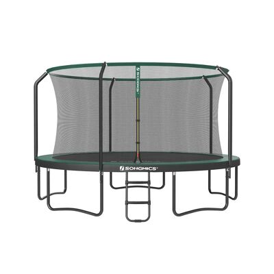 SONGMICS Trampoline de jardin rond, Vert Foncé / 427 x