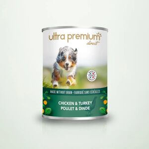 Ultra premium direct 12 Boîtes de Pâtée pour Chien Sans Céréales - Poulet & Dinde