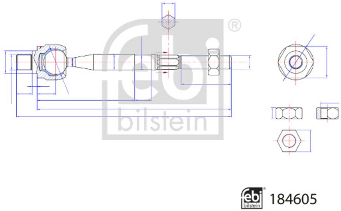 Joint axial (barre d'accouplement) FEBI BILSTEIN 184605