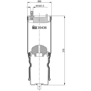 FEBI BILSTEIN Gaine de suspension d'air - Avant - M16 x 1,5 - 344mm - Publicité FEBI BILSTEIN Gaine de suspension d'air - Avant - M16 x 1,5 - 344mm - Publicité