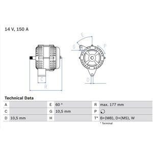 Alternateur BOSCH 0 986 047 210 - 14V 150A pour Mercedes-Benz: ATEGO, UNIMOG - Publicité Alternateur BOSCH 0 986 047 210 - 14V 150A pour Mercedes-Benz: ATEGO, UNIMOG - Publicité