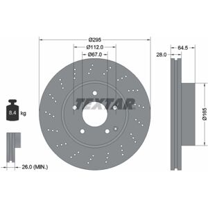 Disque de frein TEXTAR 92165005 - Ventilé, Perforé, Revêtu en carbone haute teneur - Publicité Disque de frein TEXTAR 92165005 - Ventilé, Perforé, Revêtu en carbone haute teneur - Publicité