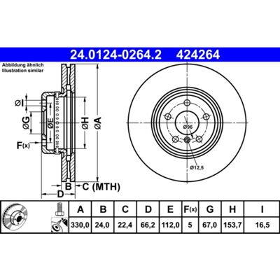 Disque de frein ATE - Ventilé, Carbone, 330mm, 24mm, 5 trous - Pièce de frein - Publicité Disque de frein ATE - Ventilé, Carbone, 330mm, 24mm, 5 trous - Pièce de frein - Publicité