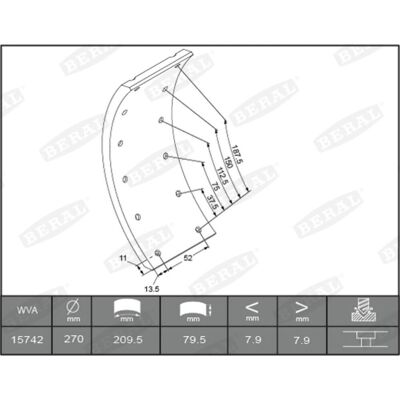 BERAL KBL15030.1-1561 - Jeu de garnitures de frein pour camions & vans - Publicité BERAL KBL15030.1-1561 - Jeu de garnitures de frein pour camions & vans - Publicité