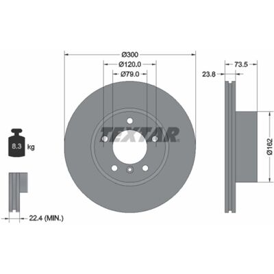 TEXTAR BMW Série 3 Disque de frein ventilé - Disque de frein - Publicité TEXTAR BMW Série 3 Disque de frein ventilé - Disque de frein - Publicité