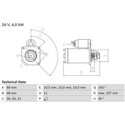 BOSCH 0 986 020 190 - Démarreur remis à neuf avec 11 dents - Starter - Publicité BOSCH 0 986 020 190 - Démarreur remis à neuf avec 11 dents - Starter - Publicité